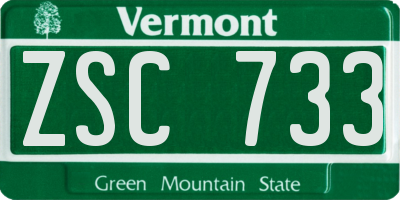 VT license plate ZSC733