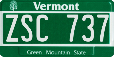 VT license plate ZSC737