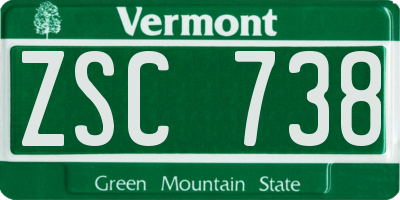 VT license plate ZSC738