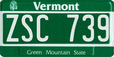VT license plate ZSC739