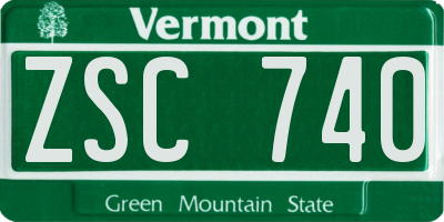 VT license plate ZSC740
