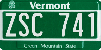 VT license plate ZSC741