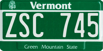 VT license plate ZSC745