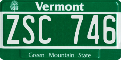 VT license plate ZSC746