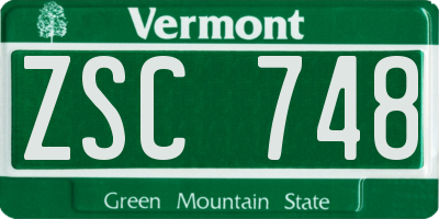 VT license plate ZSC748