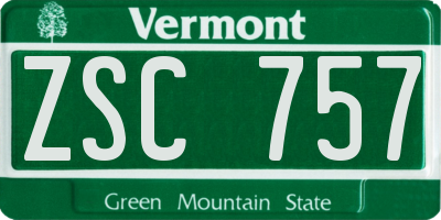 VT license plate ZSC757
