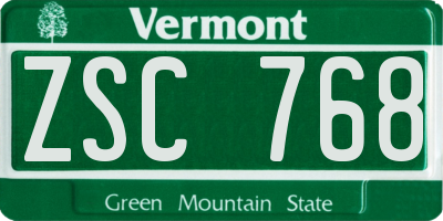 VT license plate ZSC768
