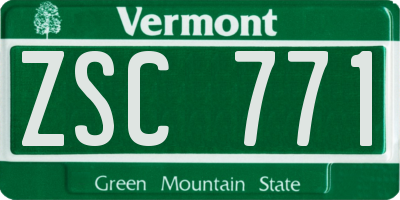 VT license plate ZSC771