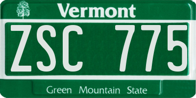 VT license plate ZSC775