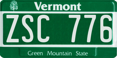VT license plate ZSC776