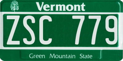 VT license plate ZSC779