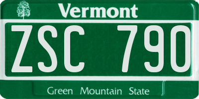 VT license plate ZSC790