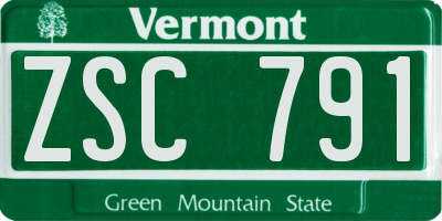 VT license plate ZSC791