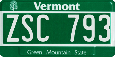 VT license plate ZSC793