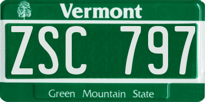 VT license plate ZSC797