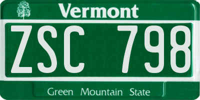VT license plate ZSC798