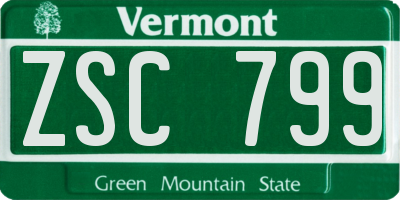 VT license plate ZSC799