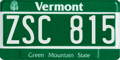 VT license plate ZSC815