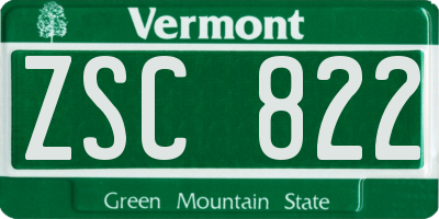 VT license plate ZSC822