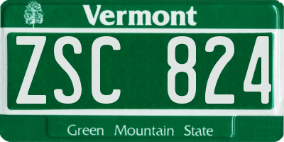 VT license plate ZSC824