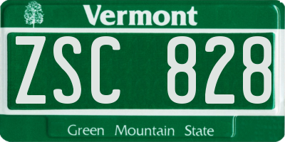 VT license plate ZSC828