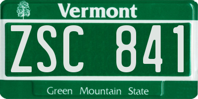 VT license plate ZSC841