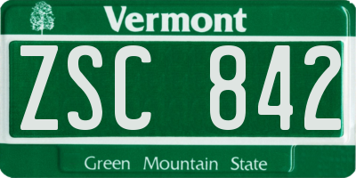 VT license plate ZSC842