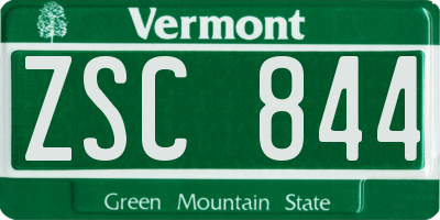 VT license plate ZSC844