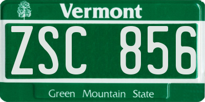 VT license plate ZSC856