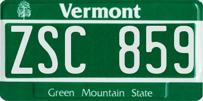 VT license plate ZSC859