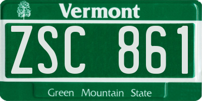 VT license plate ZSC861