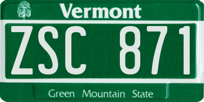 VT license plate ZSC871