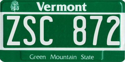 VT license plate ZSC872