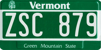 VT license plate ZSC879
