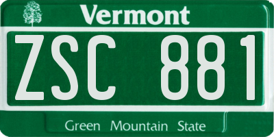 VT license plate ZSC881