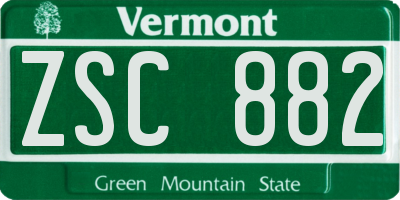 VT license plate ZSC882