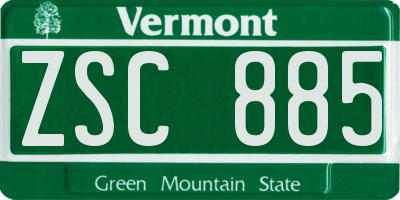 VT license plate ZSC885