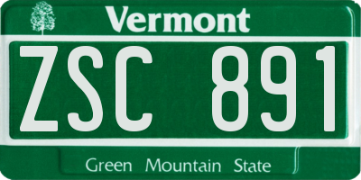 VT license plate ZSC891