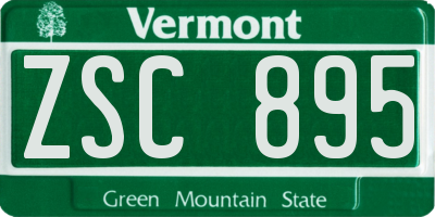 VT license plate ZSC895