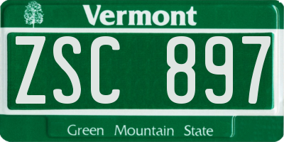 VT license plate ZSC897