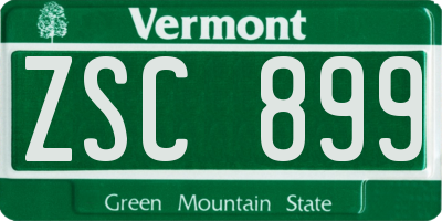 VT license plate ZSC899
