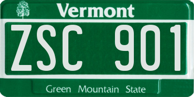 VT license plate ZSC901