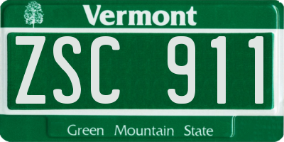 VT license plate ZSC911