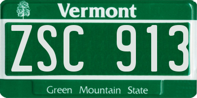 VT license plate ZSC913