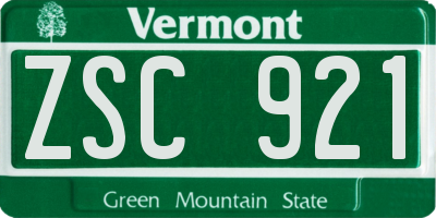VT license plate ZSC921