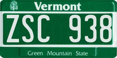 VT license plate ZSC938