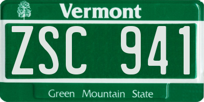 VT license plate ZSC941