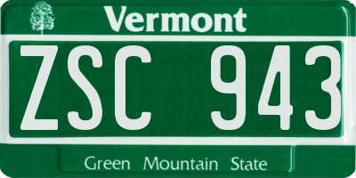 VT license plate ZSC943