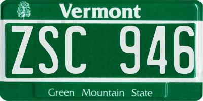 VT license plate ZSC946