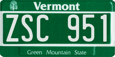 VT license plate ZSC951